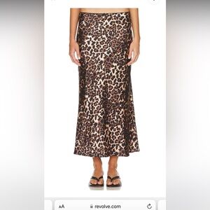 Lioness leopard print Silk Maxi skirt NWT